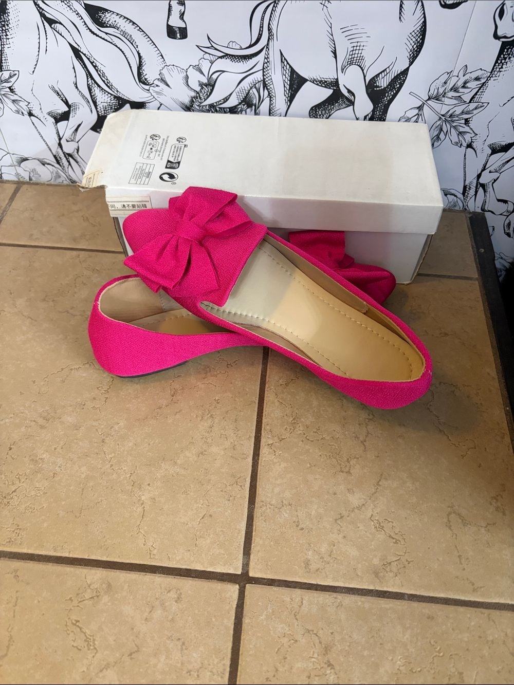 Dollhouse Hot Pink Bow Flat Slip-On Loafer